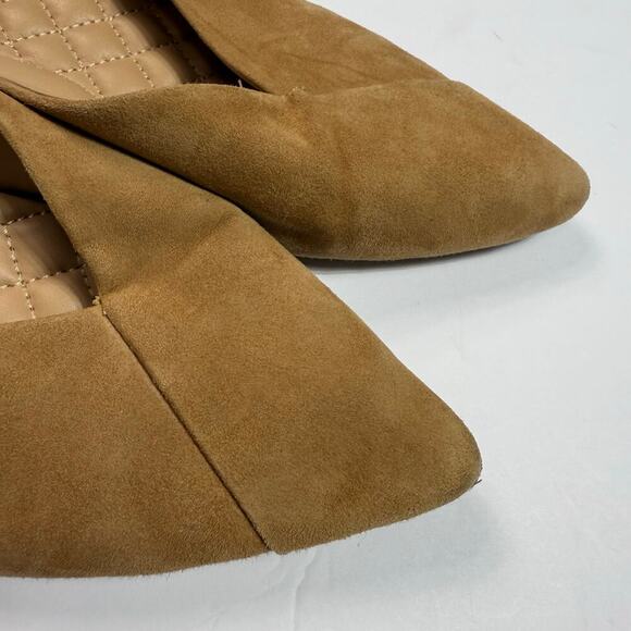 Birdies The Swan Golden Oak Suede Pointed Toe Mule Size 8.5 Slipon Comfort READ - Picture 15 of 16